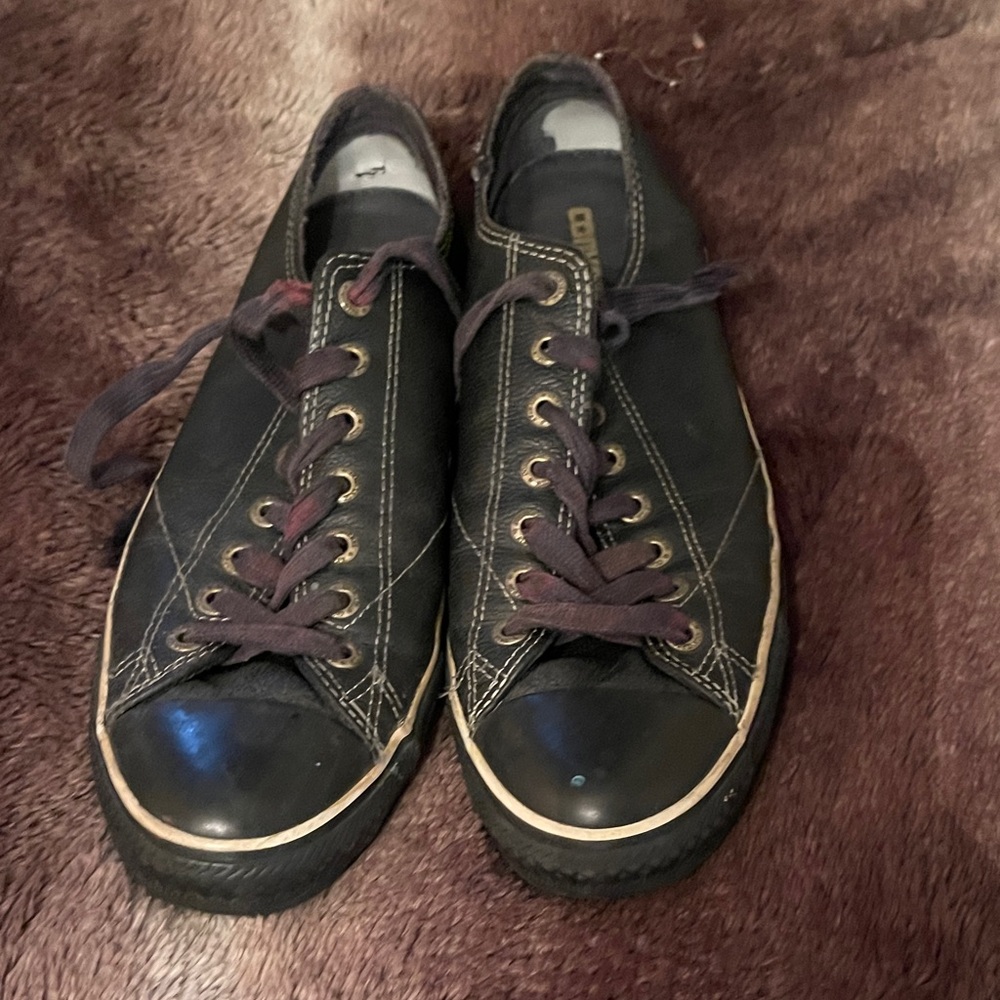 Classic Black Leather Sneakers